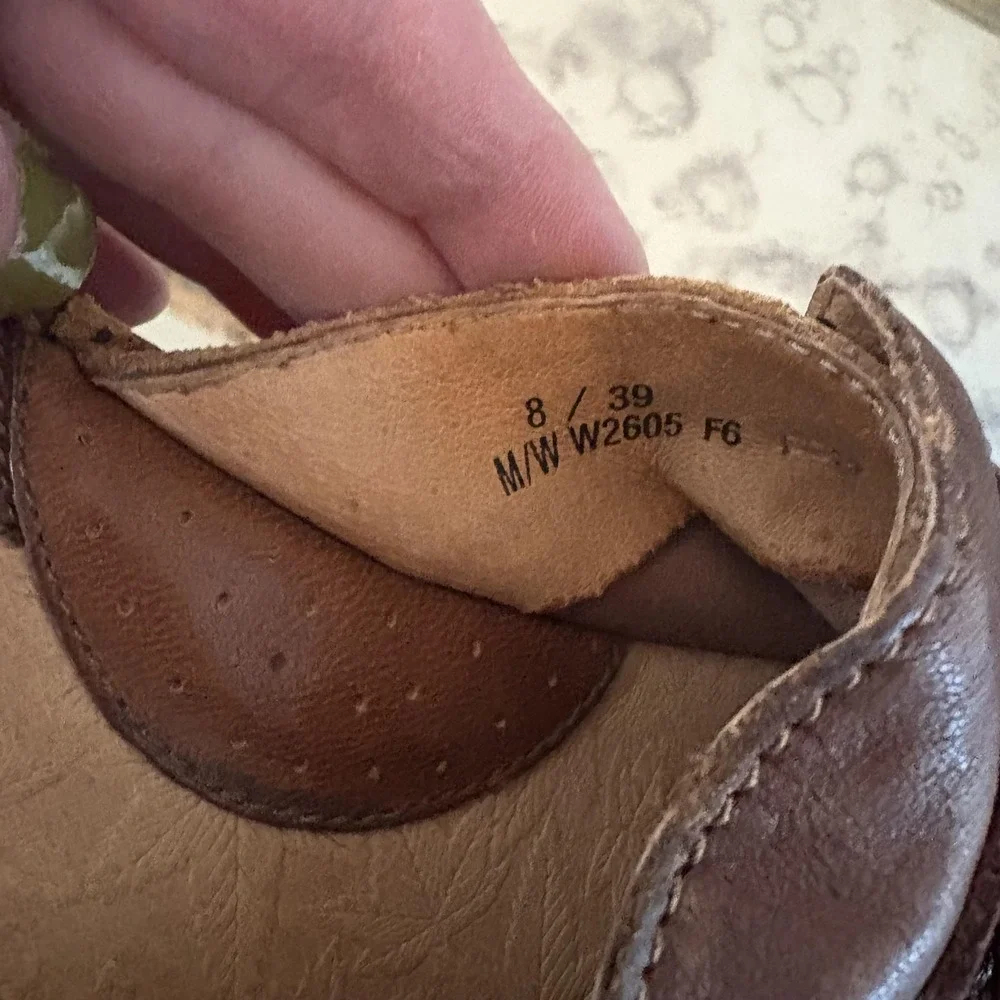 Born Shoes‎ Womens Size 8 Brown Suede Clog Mule Platform Fringe Kiltie W2605 - Picture 6 of 8